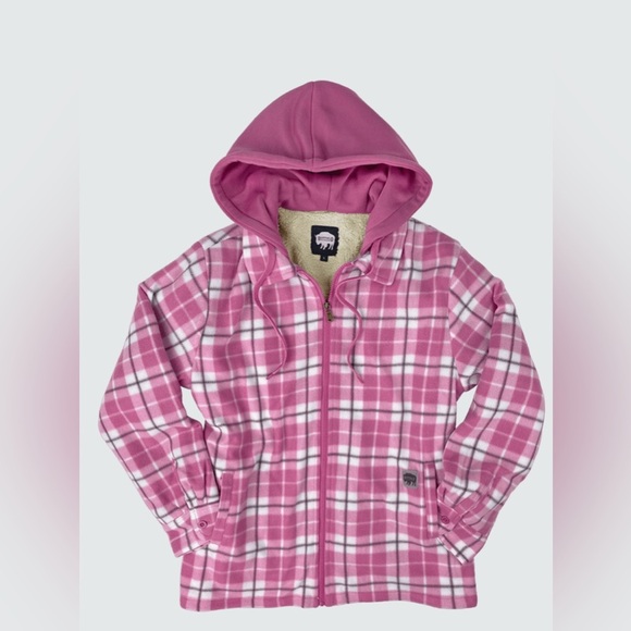 Buffalo Outdoors® Workwear Women's Sherpa Lined Hooded Fleece Pink - Picture 1 of 6